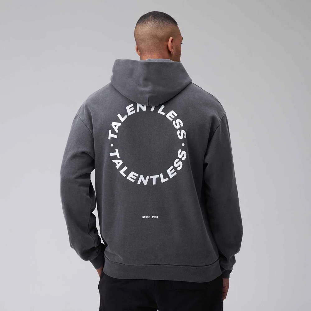 TALENTLESS CIRCLE LOGO HOODIE STEEL GREY
